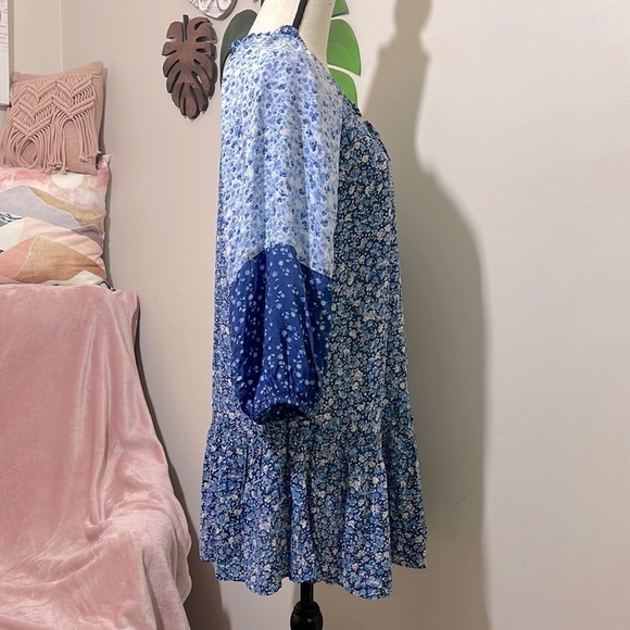 Zara Blue Floral Ditsy Ruffle Tiered Dress Sz. XS BNWT - Picture 8 of 12